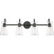 Camellia 4 Light 30.7 inch Matte Black Vanity Light Wall Light